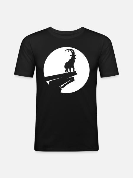 Chèvre - (5) - T-shirt près du corps Homme - noir