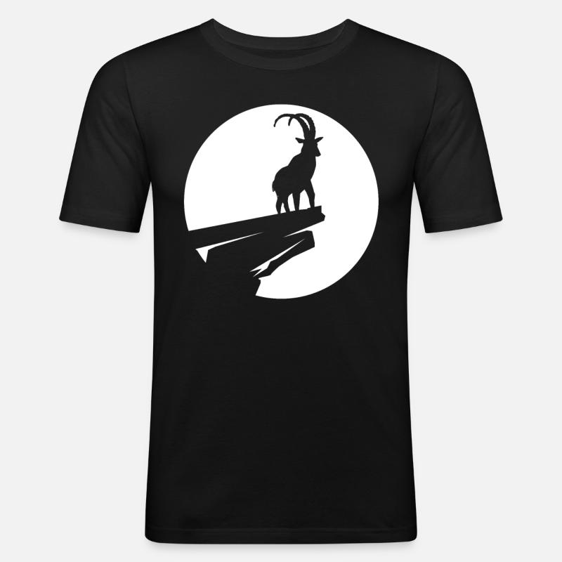 Chèvre - (5) - T-shirt près du corps Homme - noir