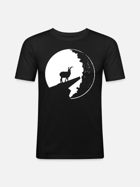 Chèvre - (6) - T-shirt près du corps Homme - noir