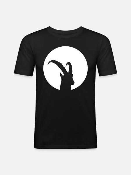 Chèvre - (7) - T-shirt près du corps Homme - noir