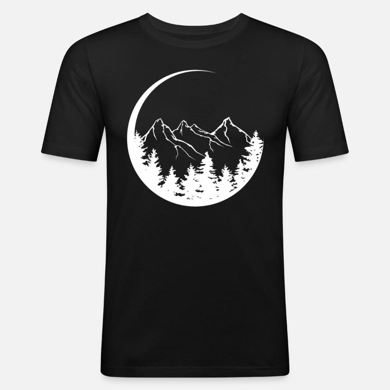 Kreisel - Berg - (4) - Männer Slim Fit T-Shirt - Schwarz