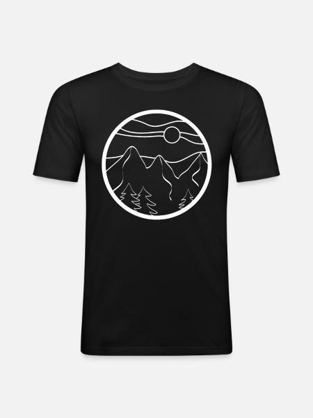 Circle - Mountain - (5) - Men's Slim Fit T-Shirt - black