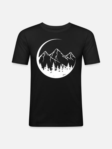 Circle - Mountain - (3) - Men's Slim Fit T-Shirt - black