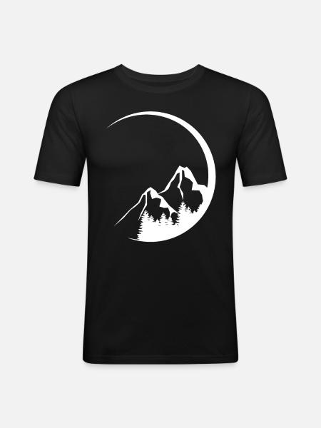 Circle - Mountain - (6) - Men's Slim Fit T-Shirt - black