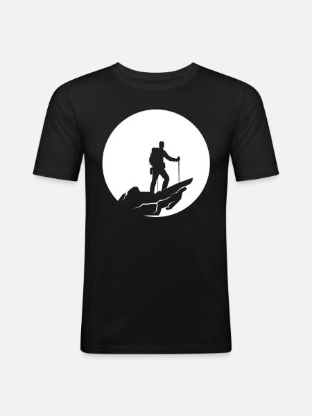 Moon - Hiking - (4) - Men's Slim Fit T-Shirt - black
