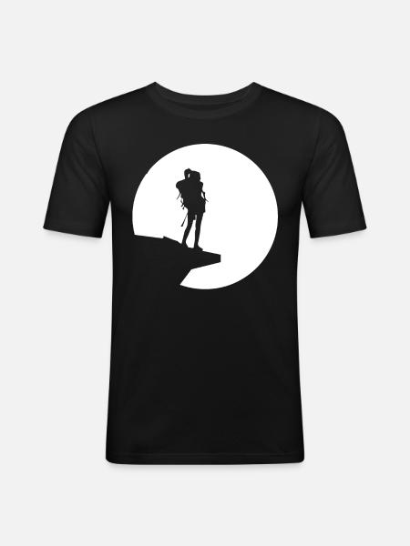 Moon - Hiking - (9) - Men's Slim Fit T-Shirt - black