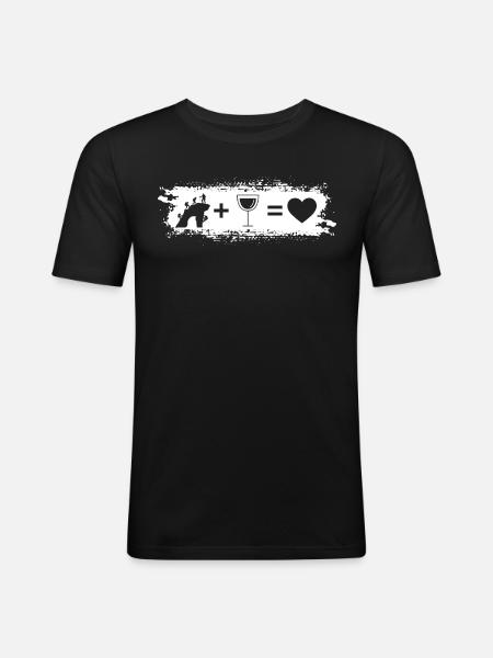 Grunge Rectangle - Heart - Wine - Climbing - - Men's Slim Fit T-Shirt - black