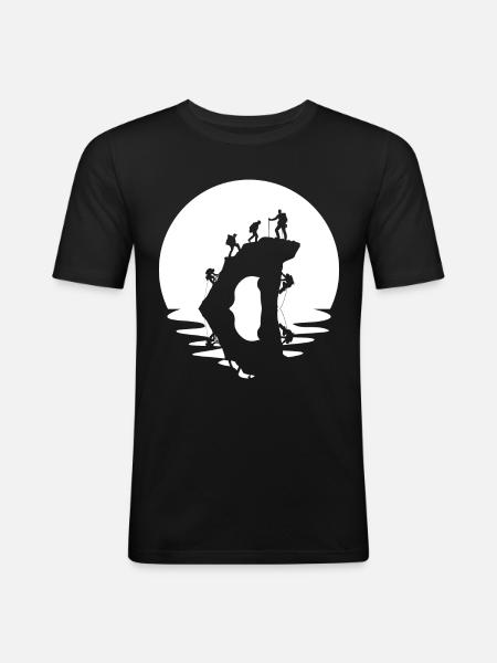 Kreis und Reflexion - Klettern - - Männer Slim Fit T-Shirt - Schwarz