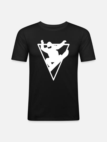 Triangle - Snowboarding - Snowboarding - Women - Men's Slim Fit T-Shirt - black