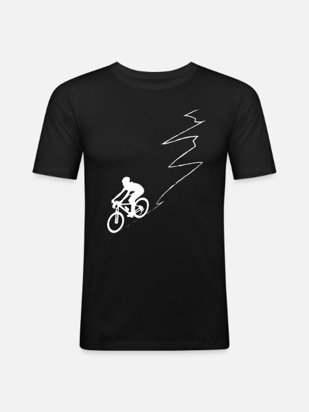 Curve Line - Cycling - (5) - Men's Slim Fit T-Shirt - black