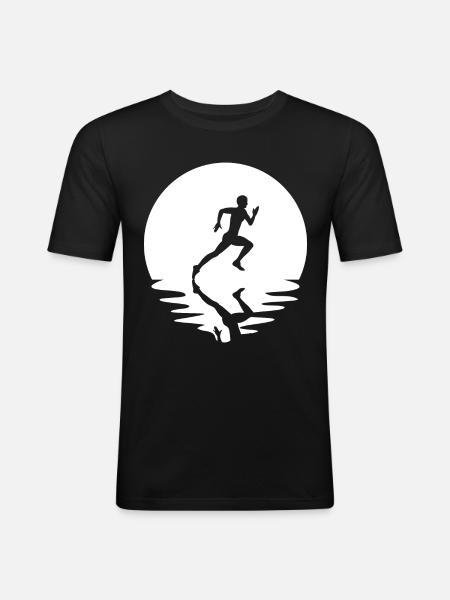 Circle and Reflection - Running - - Men's Slim Fit T-Shirt - black