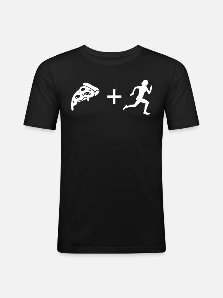 Pizza - Course féminine - - T-shirt près du corps Homme - noir