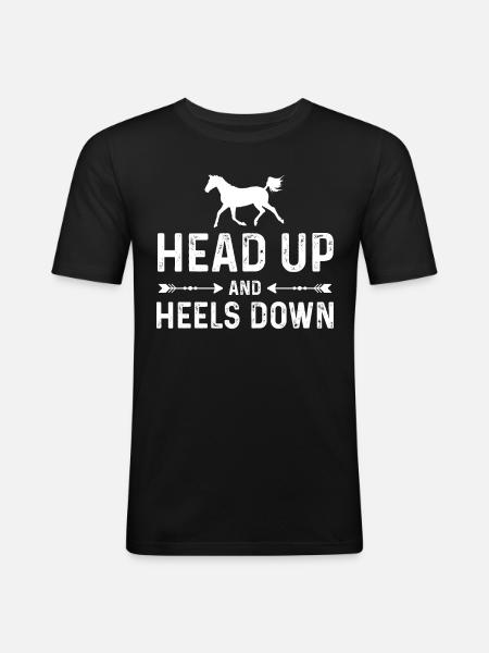 Head up and heels down - Men's Slim Fit T-Shirt - black