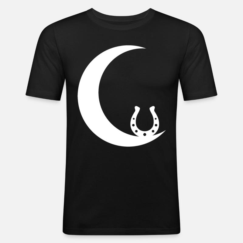 Crescent Moon - Horseshoe - - Men's Slim Fit T-Shirt - black