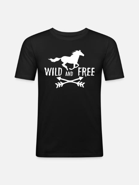 Sauvage et libre 2 - - T-shirt près du corps Homme - noir