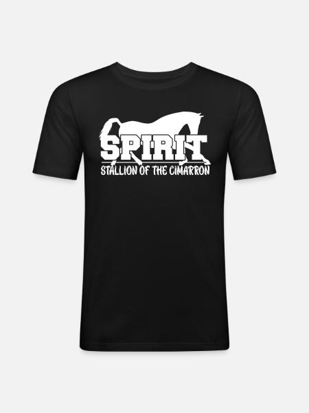 Ghost Stallion of Cimarron - - Men's Slim Fit T-Shirt - black