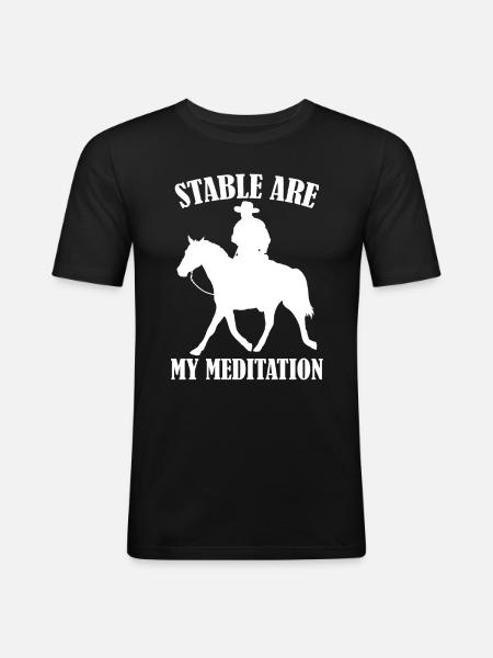 Stable sont ma méditation - - T-shirt près du corps Homme - noir