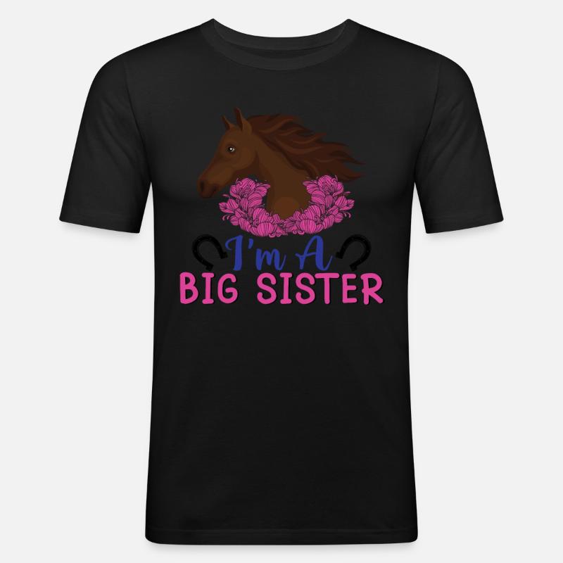 Ich bin eine große Schwester - - Männer Slim Fit T-Shirt - Schwarz