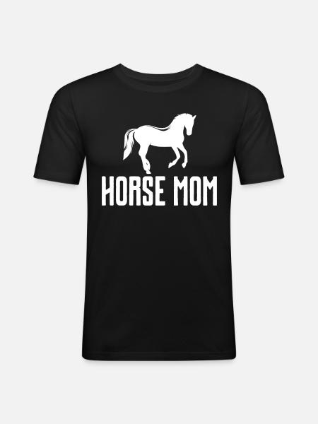 Maman cheval - - T-shirt près du corps Homme - noir
