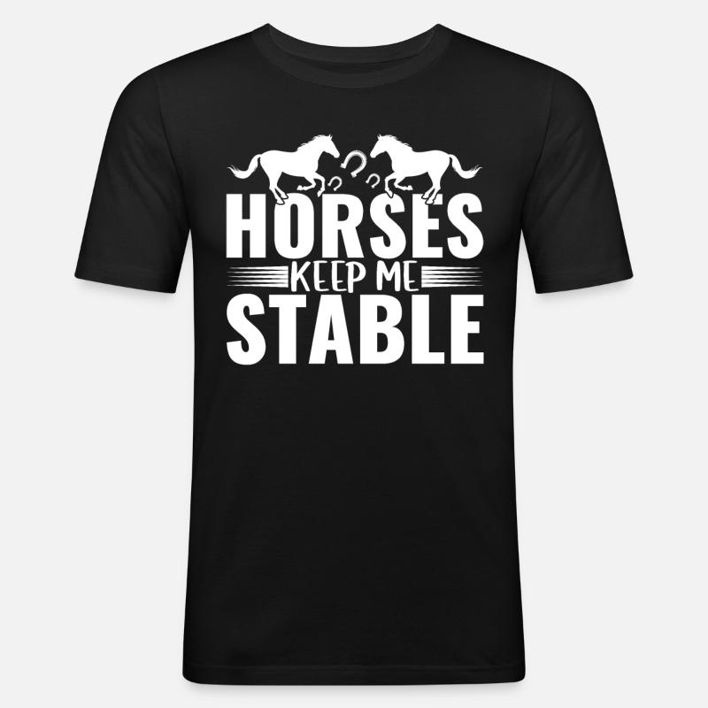 Roses Keep Me Stable - - Men's Slim Fit T-Shirt - black