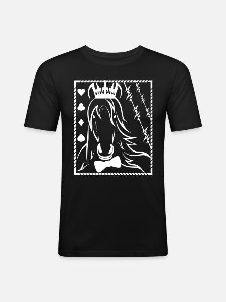 Cheval- - T-shirt près du corps Homme - noir