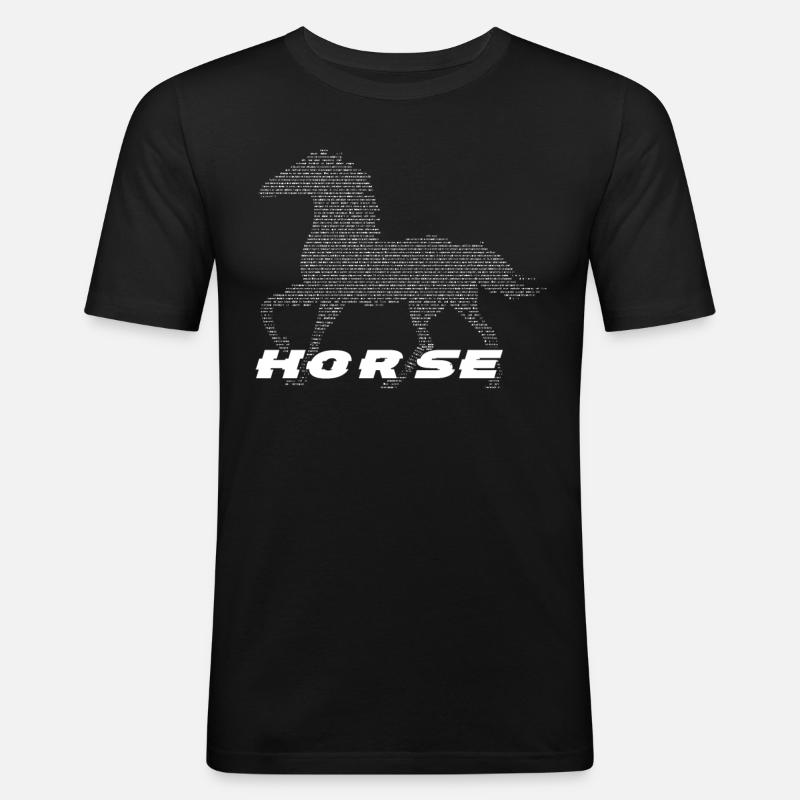 Cheval 6 - - T-shirt près du corps Homme - noir
