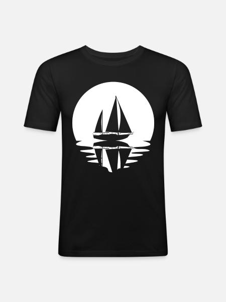 Circle and Reflection - Sailing - - Men's Slim Fit T-Shirt - black