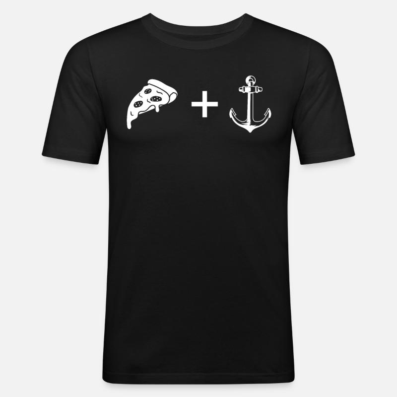 Pizza - Anker - - T-shirt près du corps Homme - noir