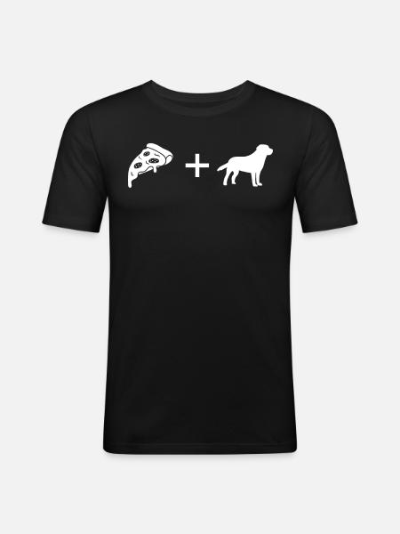 Pizza - Dog - - Men's Slim Fit T-Shirt - black
