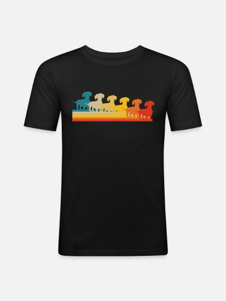 Retro dog - Men's Slim Fit T-Shirt - black