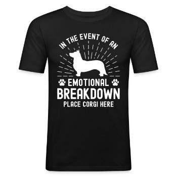 In case of an emotional breakdown, - Men's Slim Fit T-Shirt - black - Front - Nik (191cm)