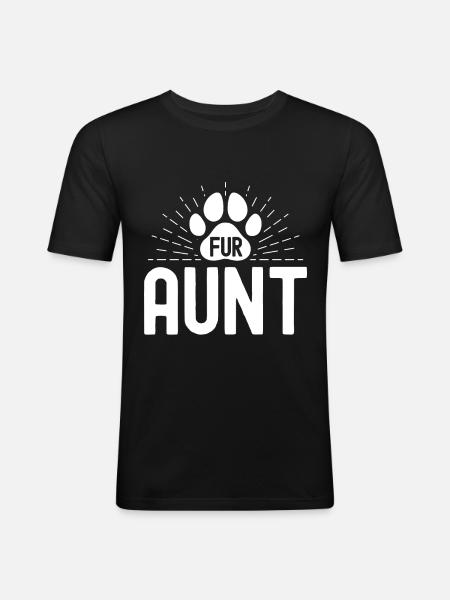 Fur aunt - Men's Slim Fit T-Shirt - black