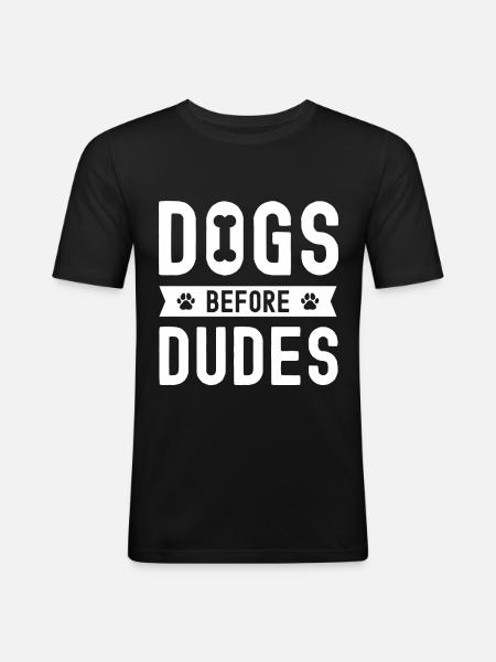 Chiens devant les ducats - T-shirt près du corps Homme - noir