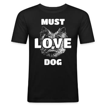 Muss Hund lieben - Männer Slim Fit T-Shirt - Schwarz - Vorne - Nik (191cm)