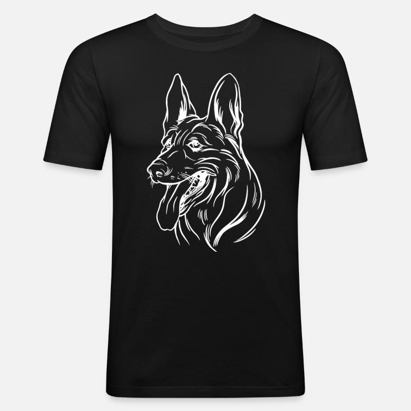 Belgischer Schäferhund - Männer Slim Fit T-Shirt - Schwarz