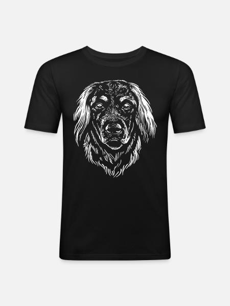 Hovarwart - Head - Dog - Men's Slim Fit T-Shirt - black