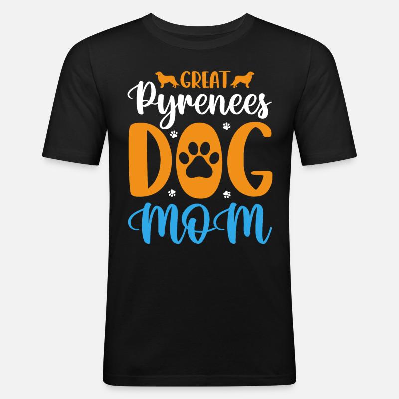 Great Pyrenees Hundemama - Männer Slim Fit T-Shirt - Schwarz