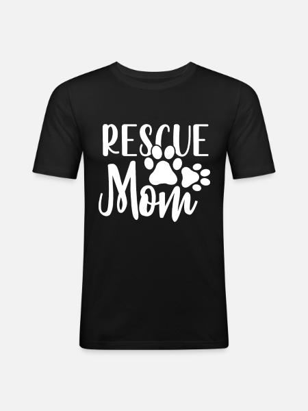 Rescue mom - 2 paws - Men's Slim Fit T-Shirt - black