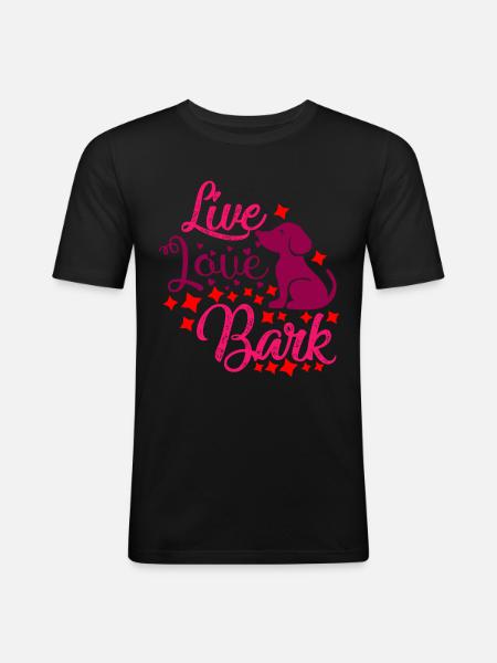 Love live bark - Men's Slim Fit T-Shirt - black
