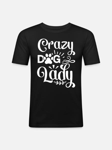 Crazy Dog Lady - Paw - Men's Slim Fit T-Shirt - black