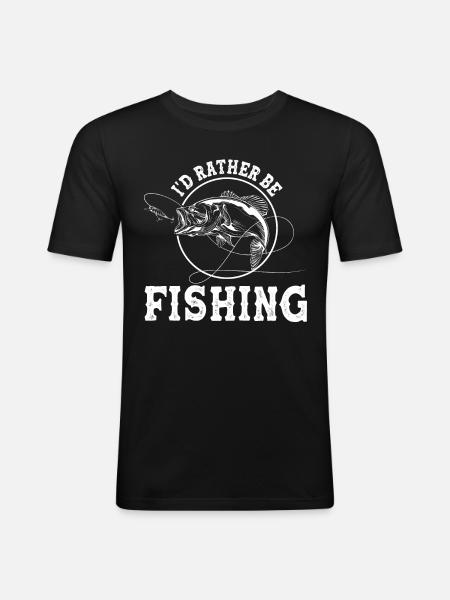I'd rather fish - (2) - Men's Slim Fit T-Shirt - black