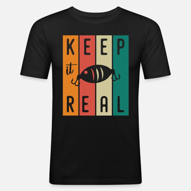 Keep It Real - - Männer Slim Fit T-Shirt - Schwarz