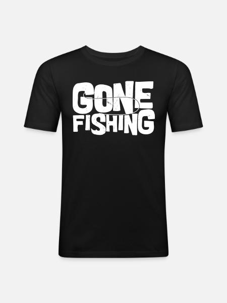 Fishing went - - Men's Slim Fit T-Shirt - black