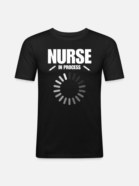 Nurse in process - Men's Slim Fit T-Shirt - black