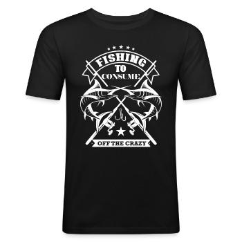 Fishing to consume the crazy - - Men's Slim Fit T-Shirt - black - Front - Nik (191cm)
