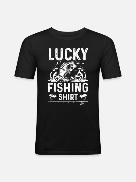 Chemise de pêcheur heureux - T-shirt près du corps Homme - noir