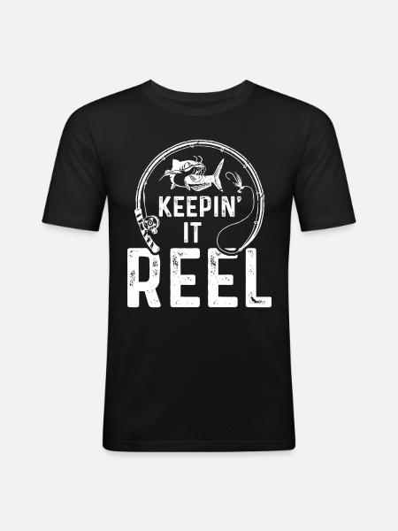 Keepin' It Reel - Men's Slim Fit T-Shirt - black