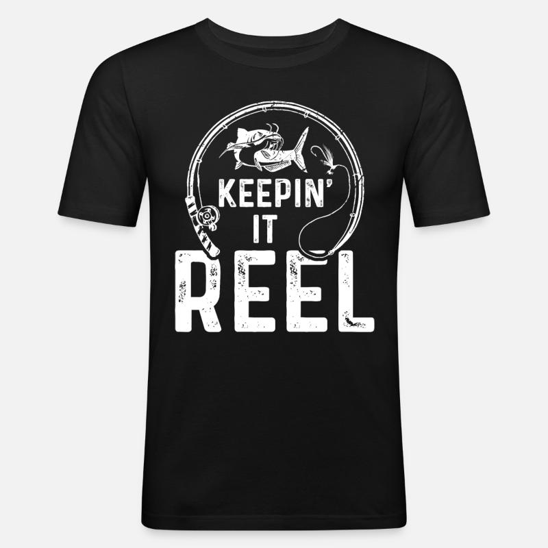 Keepin' It Reel - Men's Slim Fit T-Shirt - black