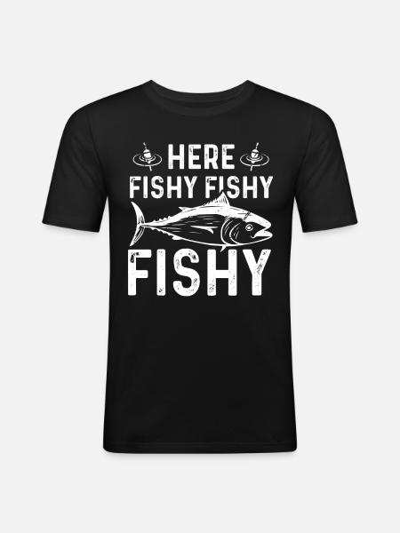 Here Fischi Fischi Fischi - Men's Slim Fit T-Shirt - black