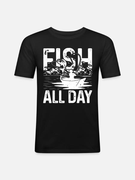 Fish all day - Men's Slim Fit T-Shirt - black